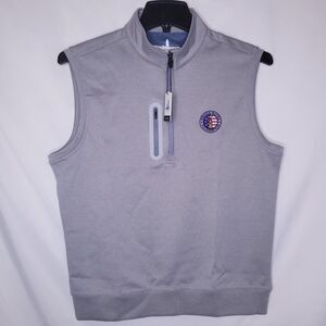 Johnnie O 1/4 Zip Pullover Vest Mens Medium Gray Prep Formance Denny NWT
